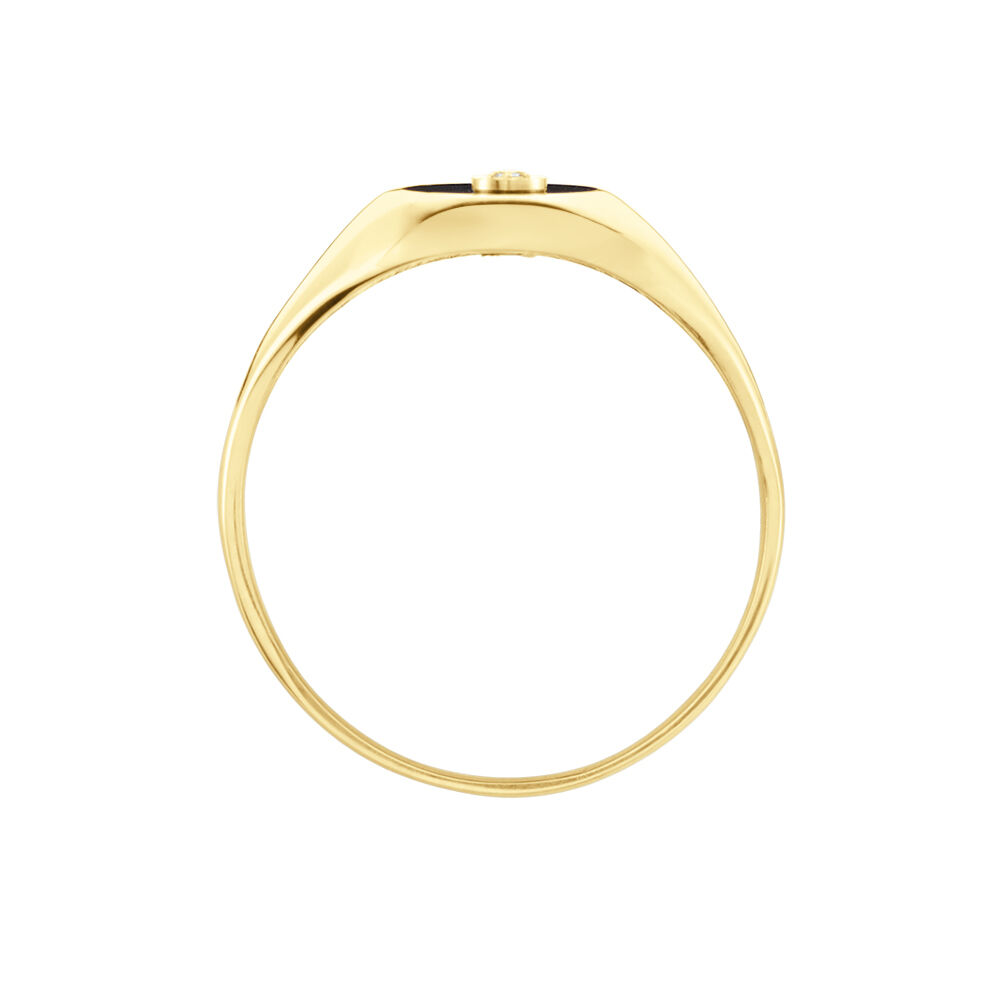 Chevalière Giles Or Jaune Onyx Diamant - Chevalières Homme | Marc Orian