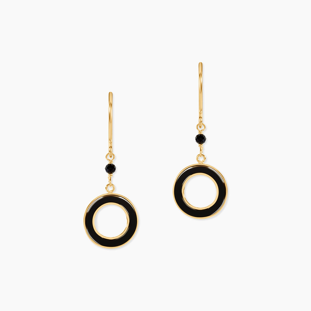 Boucles D'oreilles Pendantes L'incessante Or Jaune Onyx Spinelle - Pendantes Femme | Marc Orian