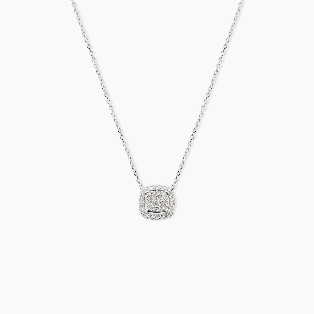 Collier Or Blanc Naveen Diamants Synth&eacute;tiques - Colliers avec pierres Femme | Marc Orian