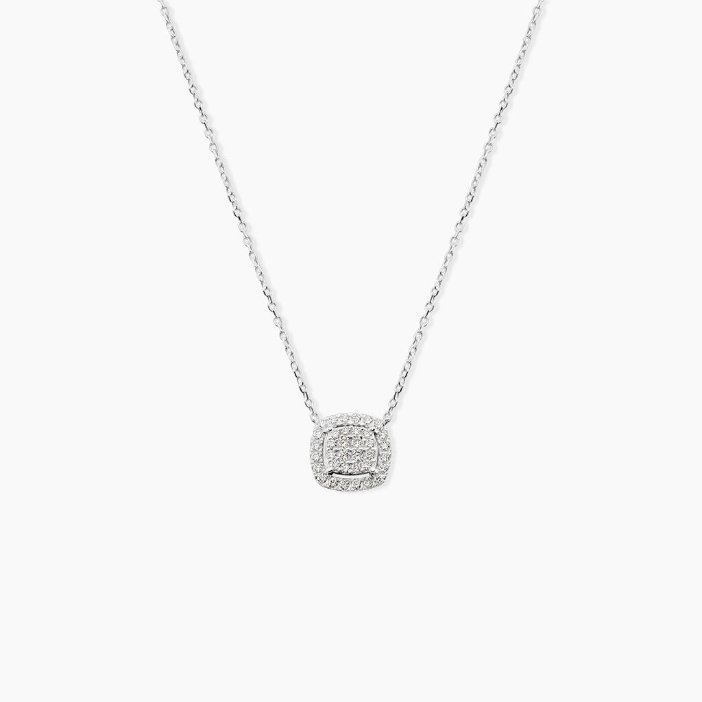 Collier Or Blanc Naveen Diamants Synth&eacute;tiques - Colliers avec pierres Femme | Marc Orian