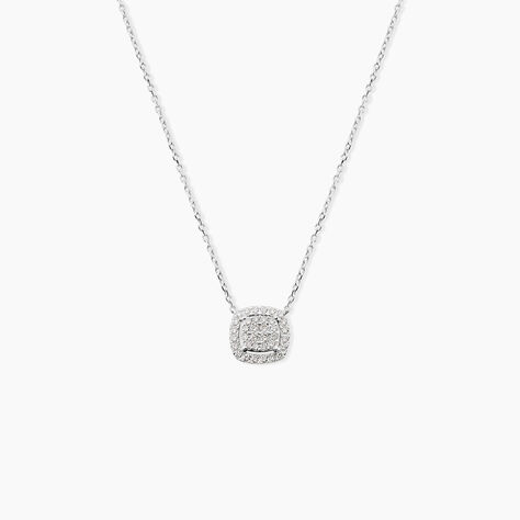 Collier Or Blanc Naveen Diamants Synth&eacute;tiques - Colliers avec pierres Femme | Marc Orian