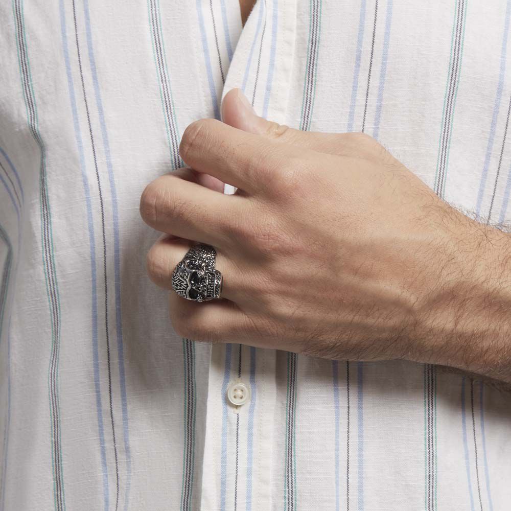 Bague Acier Blanc Et Noir Valentik - Bagues grosses Homme | Marc Orian