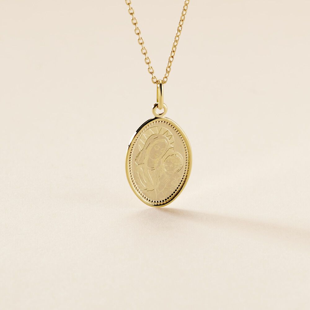Pendentif Or Jaune Vierge A L'enfant - Bijoux personnalis&eacute;s Unisex | Marc Orian