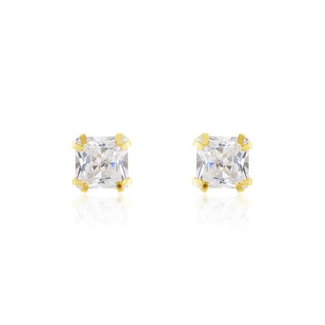 Boucles D'oreilles Puces Or Jaune Doreen Oxydes De Zirconium - Puces Famille | Marc Orian