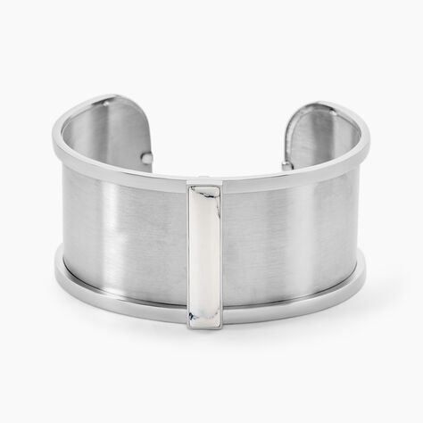 Bracelet Jonc Melvyna Acier Blanc Pierre De Synthese - Bracelets joncs Femme | Marc Orian