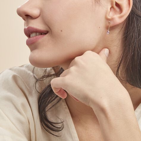 Boucles D'oreilles Pendantes Goutte Or Jaune Amethyste - Boucles d'oreilles Pendantes Femme | Marc Orian