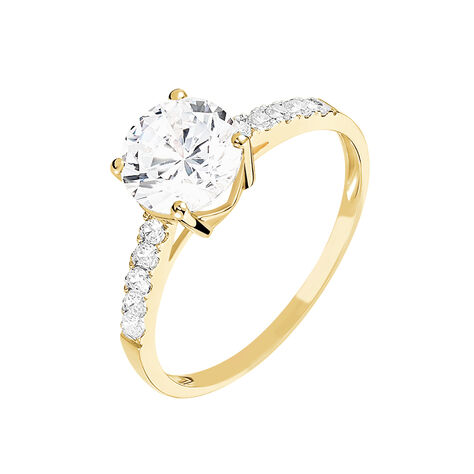 Bague Solitaire Terese Or Jaune Oxyde De Zirconium - Bagues Solitaire Femme | Marc Orian