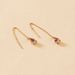 Boucles D'oreilles Pendantes Asteriane Or Jaune Am&eacute;thyste - Pendantes Femme | Marc Orian