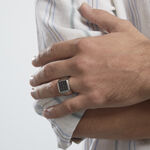 Bague Chevali&egrave;re Acier Vieillit Teodor Oxydes De Zirconium - Bijoux fantaisie Homme | Marc Orian