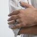 Bague Chevalière Acier Vieillit Teodor Oxydes De Zirconium - Bijoux fantaisie Homme | Marc Orian