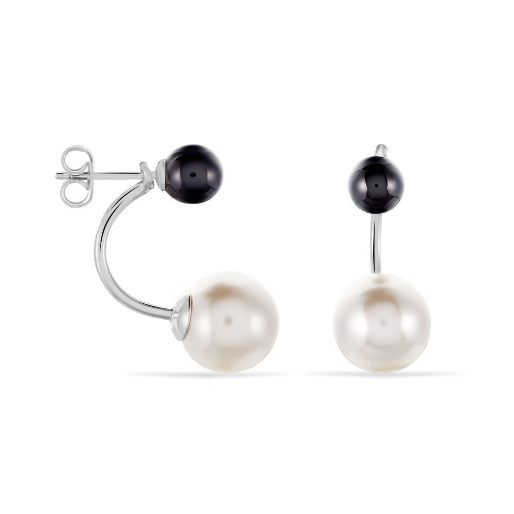 Boucles D'oreilles Pendantes Alyson Argent Blanc C&eacute;ramique - Pendantes Femme | Marc Orian