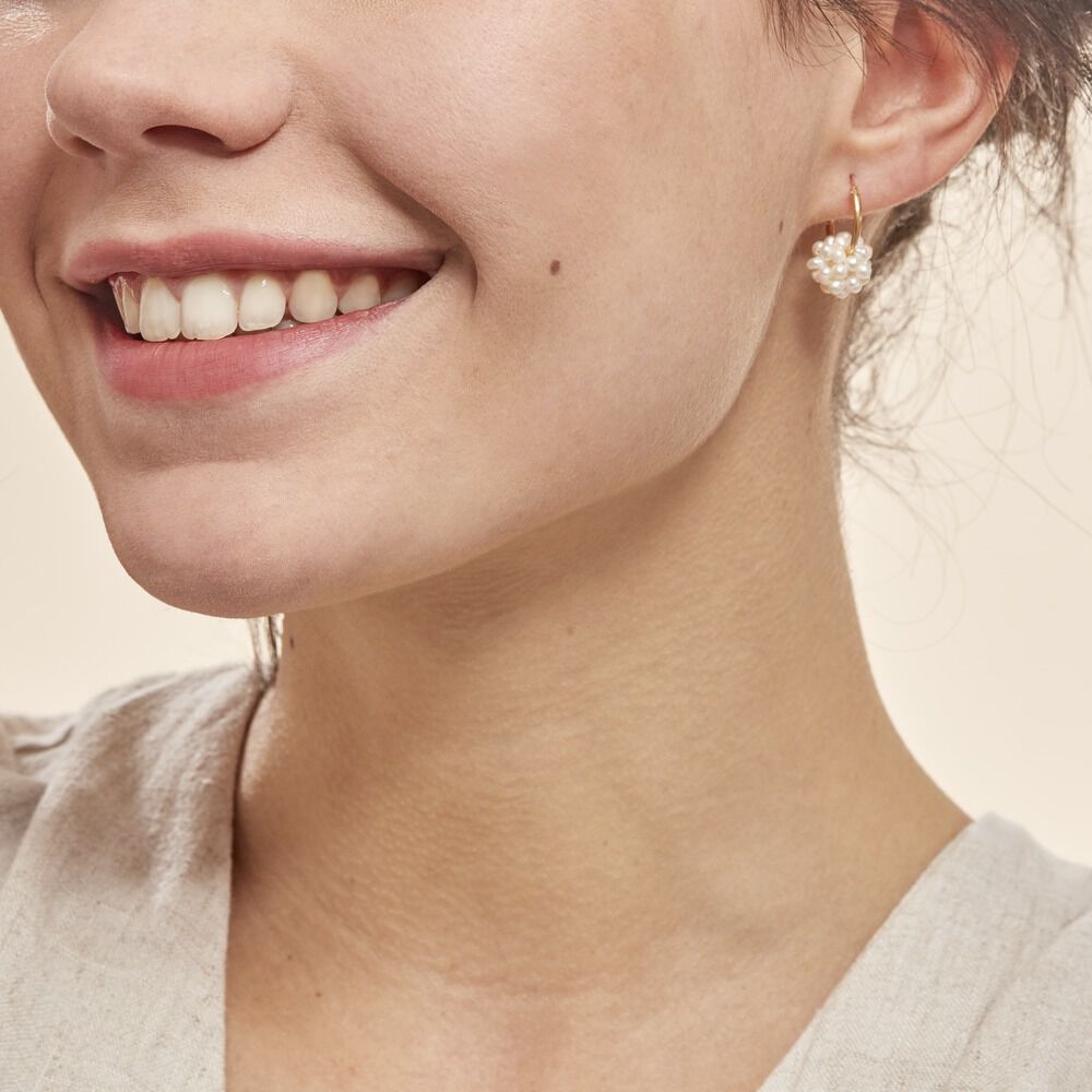 Boucles D'oreilles Adon Semi-baroques Or Jaune Perle De Culture - Créoles Femme | Marc Orian