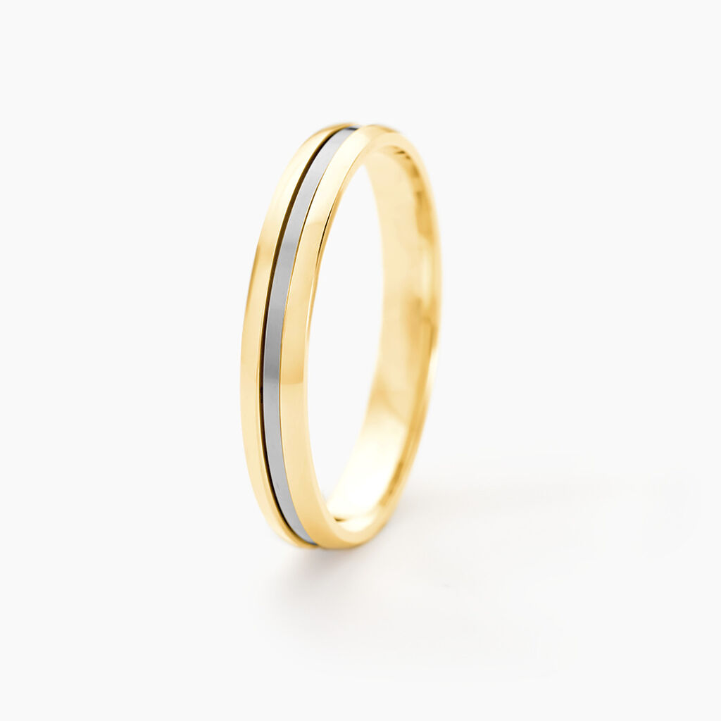 Alliance Jodelle Ruban Plat Or Bicolore - Alliances duo Unisex | Marc Orian