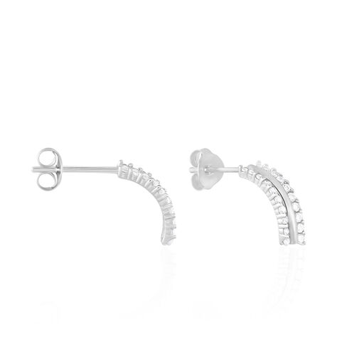 Créoles Sophie Rondes Argent Blanc Oxyde De Zirconium - Créoles Femme | Marc Orian
