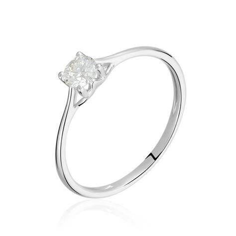 Bague Solitaire Or Blanc Solenia Diamant - Parures de mariage Femme | Marc Orian