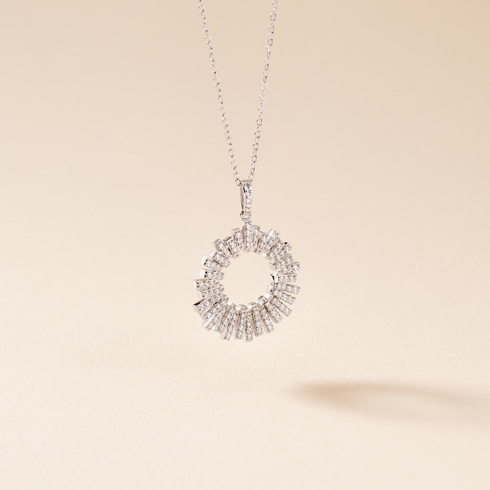 Collier Doretta Argent Blanc Oxyde De Zirconium - Colliers avec pierres Femme | Marc Orian