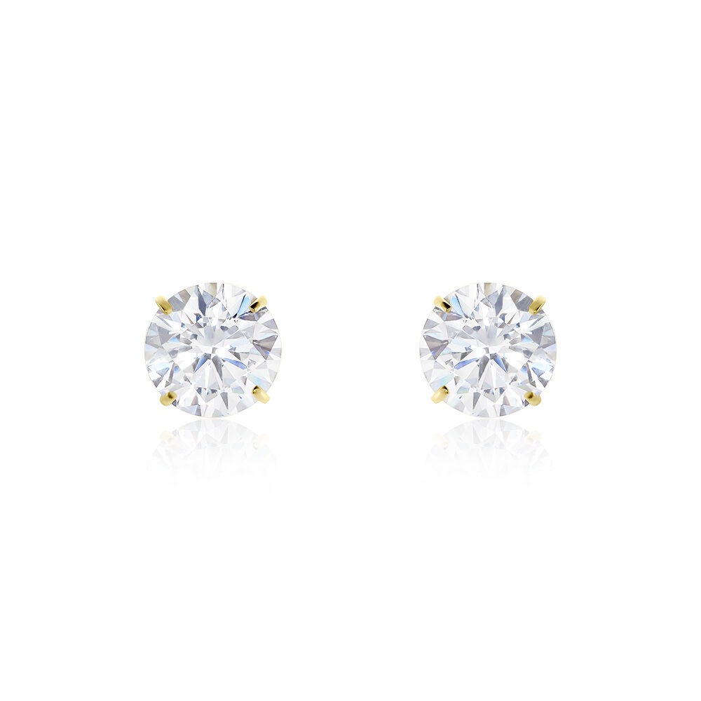 Boucles D'oreilles Puces Or Jaune Katherina Oxyde De Zirconium - Puces Femme | Marc Orian