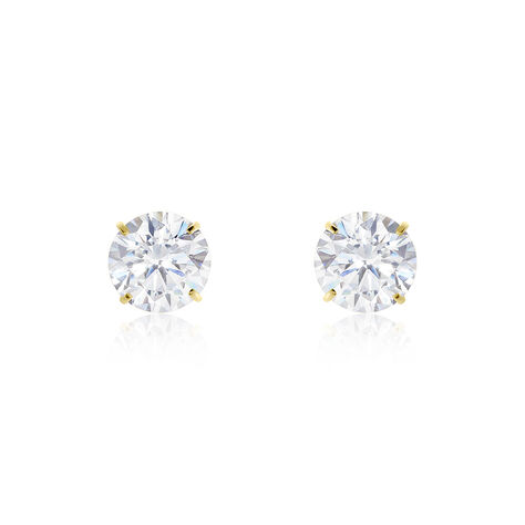 Boucles D'oreilles Puces Or Jaune Katherina Oxyde De Zirconium - Puces Femme | Marc Orian