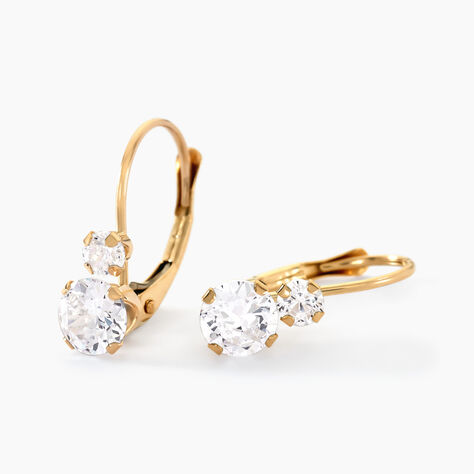 Boucles D'oreilles Pendantes Gulbeyaz Or Jaune Oxyde De Zirconium - Pendantes Femme | Marc Orian