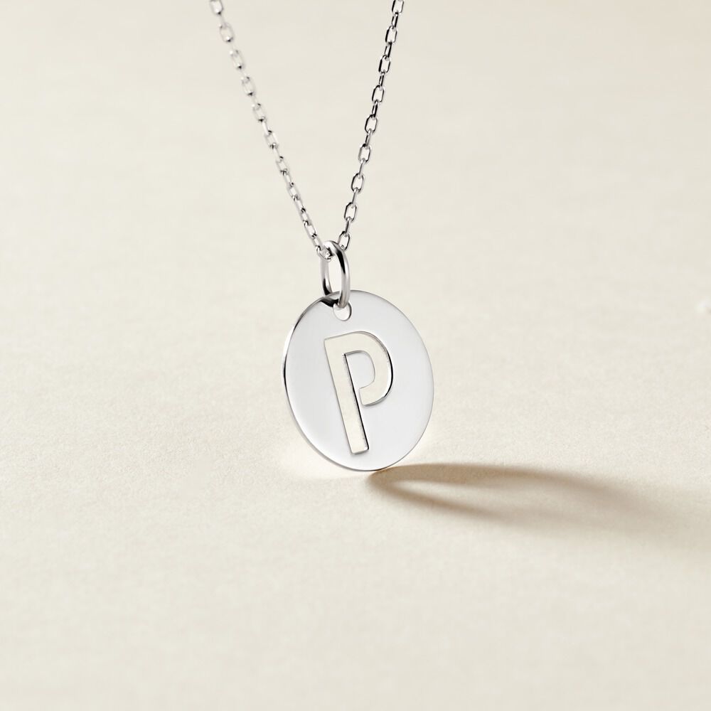 Pendentif Elio P Argent Blanc - Bijoux fantaisie Famille | Marc Orian