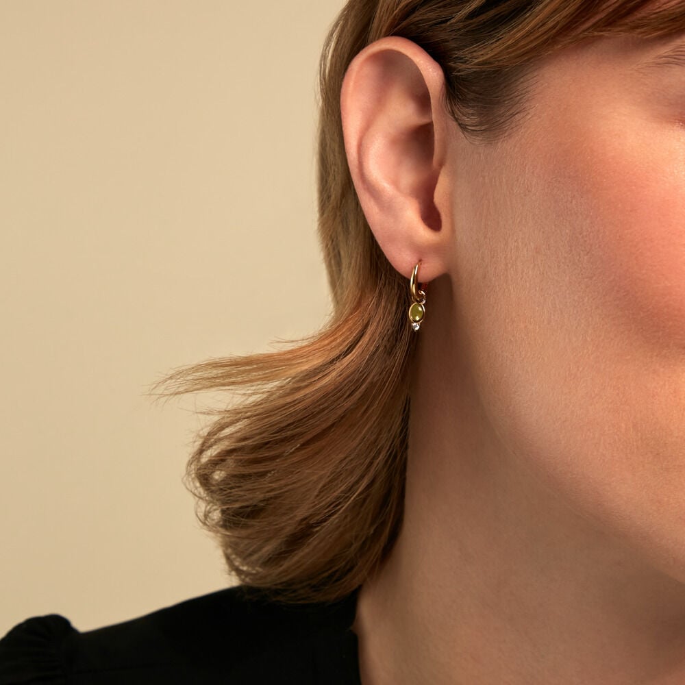 Cr&eacute;oles Poem Argent Jaune P&eacute;ridot Oxyde De Zirconium - Cr&eacute;oles Femme | Marc Orian