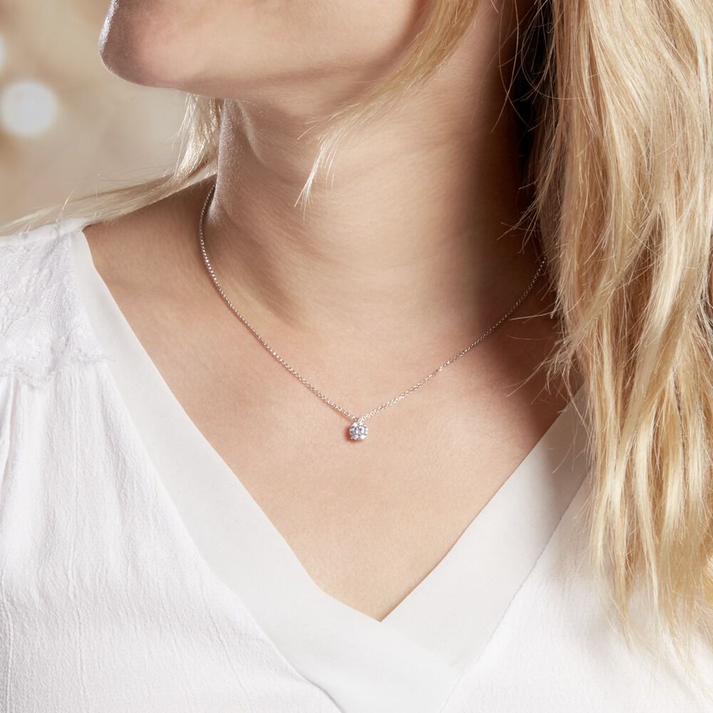 Collier Lylwenn Argent Blanc Oxyde De Zirconium - Colliers solitaires Femme | Marc Orian
