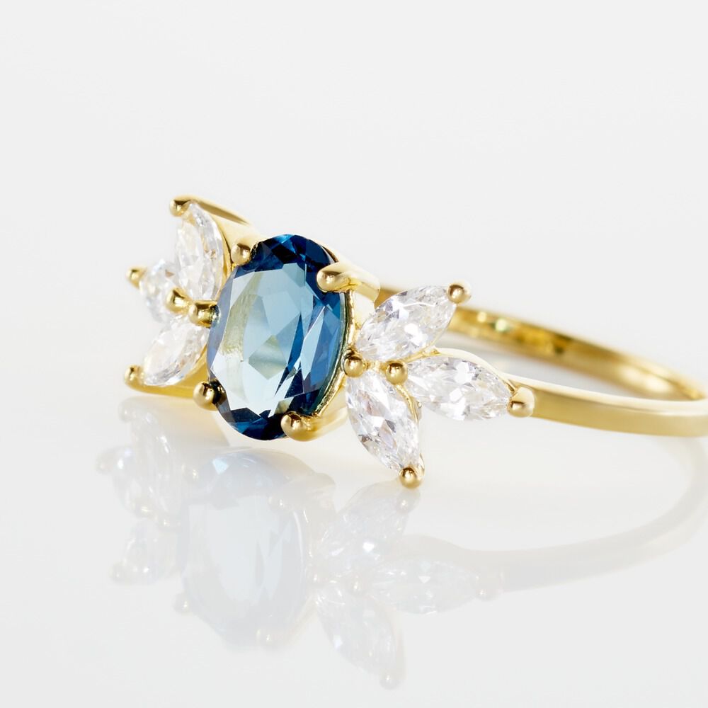 Bague Or Blanc Dayron Topaze Oxydes De Zirconium - Bagues pierres fines Femme | Marc Orian