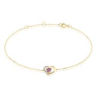 Bracelet Eliana Or Jaune Améthyste Oxyde De Zirconium