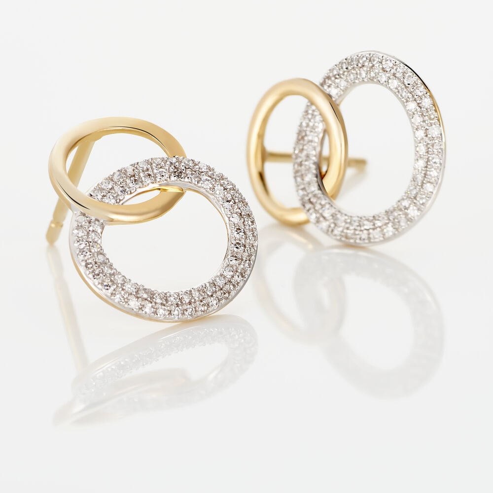 Boucles D'oreilles Pendantes Daniyah Or Jaune Diamant - Pendantes Femme | Marc Orian