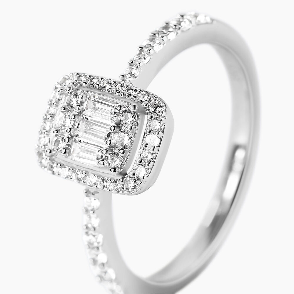 Bague Baroque Party Argent Blanc Oxyde De Zirconium - Solitaires Femme | Marc Orian