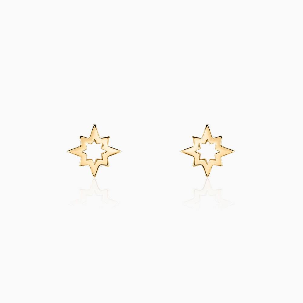 Boucles D'oreilles Puces Asdis Plaque Or Jaune - Puces Femme | Marc Orian
