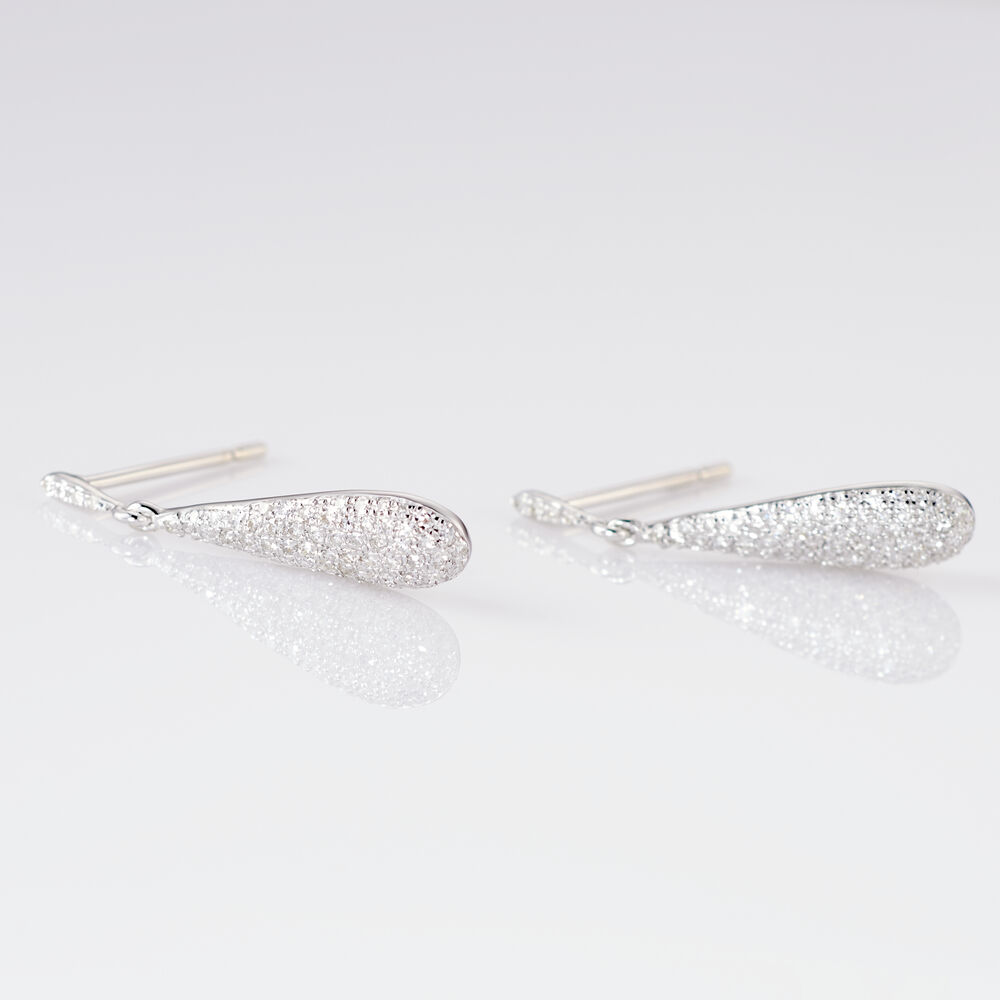 Boucles D'oreilles Puces Celine Or Blanc Diamant -  Femme | Marc Orian
