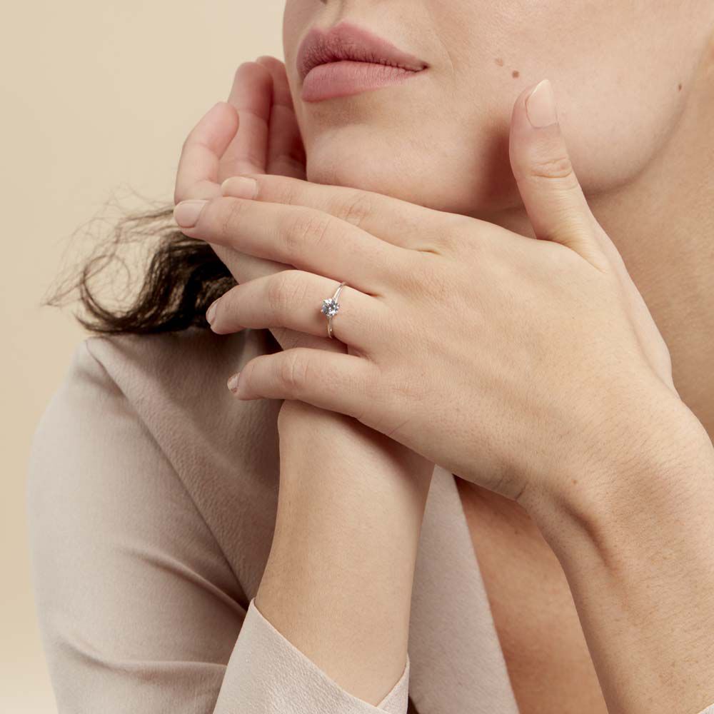 Bague Solitaire Lydia Argent Blanc Oxyde De Zirconium - Solitaires Femme | Marc Orian