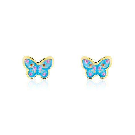 Boucles D'oreilles Puces Sylvania Papillon Or Jaune - Puces Enfant | Marc Orian