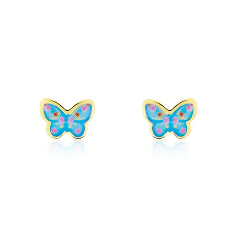 Boucles D'oreilles Puces Sylvania Papillon Or Jaune - Clous d'oreilles Enfant | Marc Orian