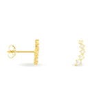 Boucles D'oreilles Puces Delia Or Jaune Oxyde De Zirconium - Puces Femme | Marc Orian