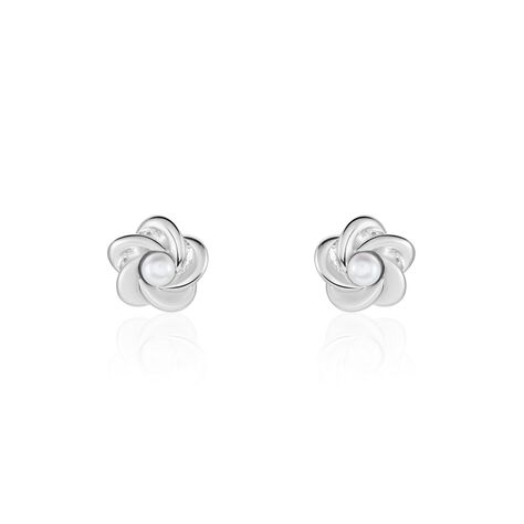 Boucles D'oreilles Puces Kanani Argent Blanc Perle De Culture - Puces Femme | Marc Orian