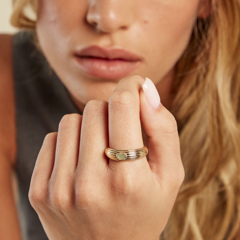Bague Acapulco Plaqué Or Jaune Aventurine - Bagues avec pierre Femme | Marc Orian
