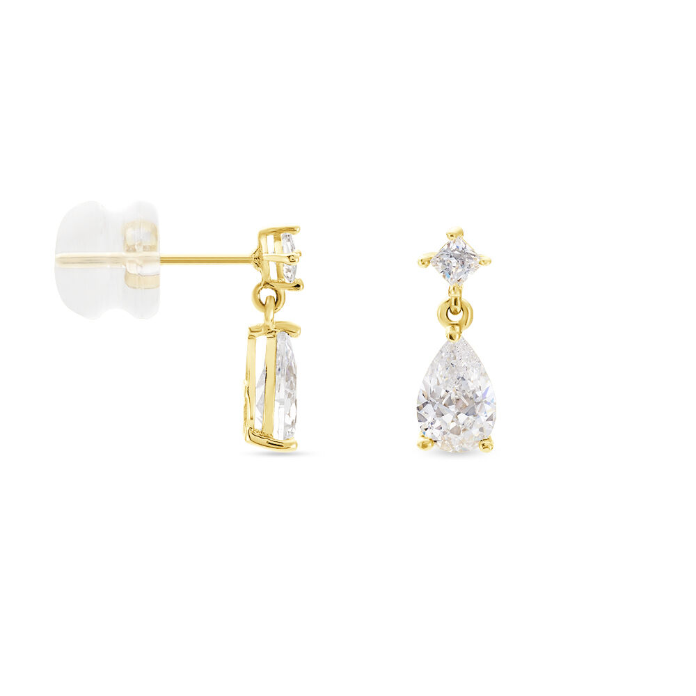 Boucles D'oreilles Pendantes Faas Or Jaune Oxyde De Zirconium - Pendantes Femme | Marc Orian