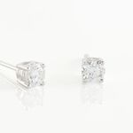 Boucles D'oreilles Puces Or Blanc Victoria Diamants - Puces Femme | Marc Orian