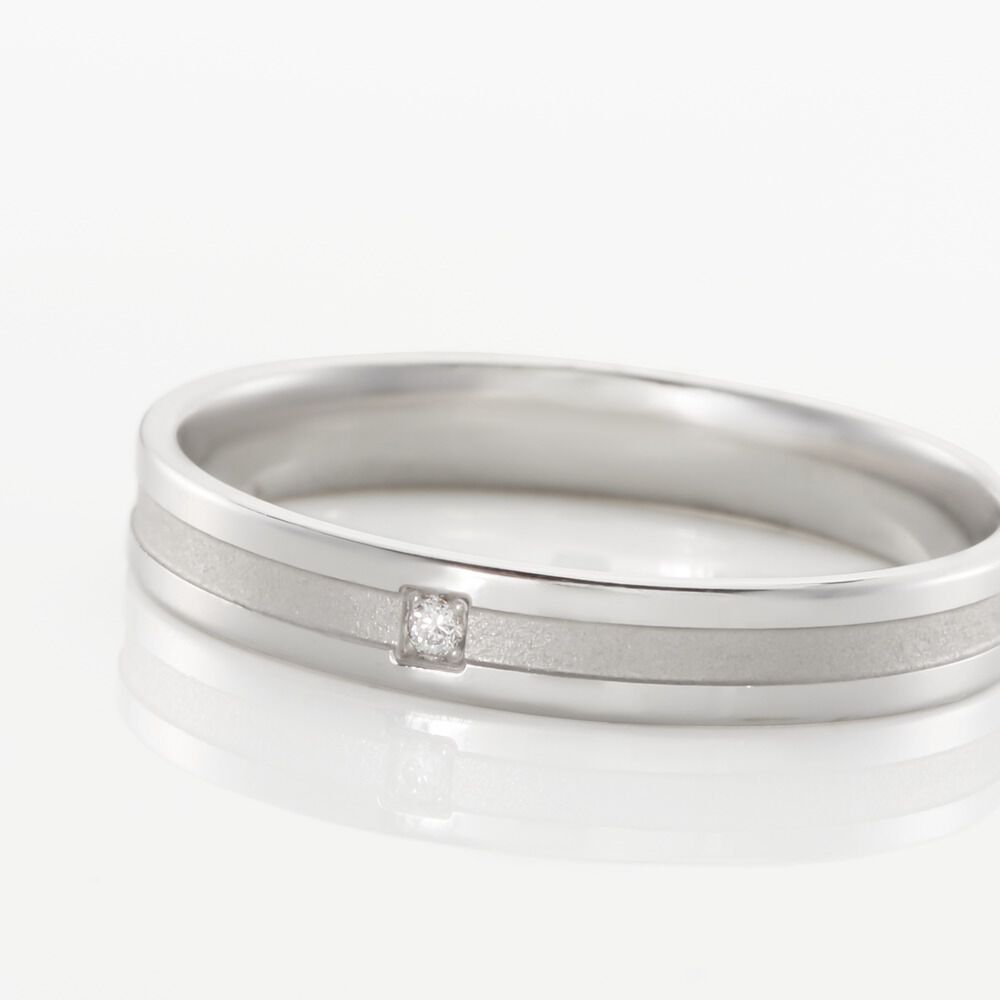 Alliance Juni Or Blanc Diamant - Alliances duo Unisex | Marc Orian