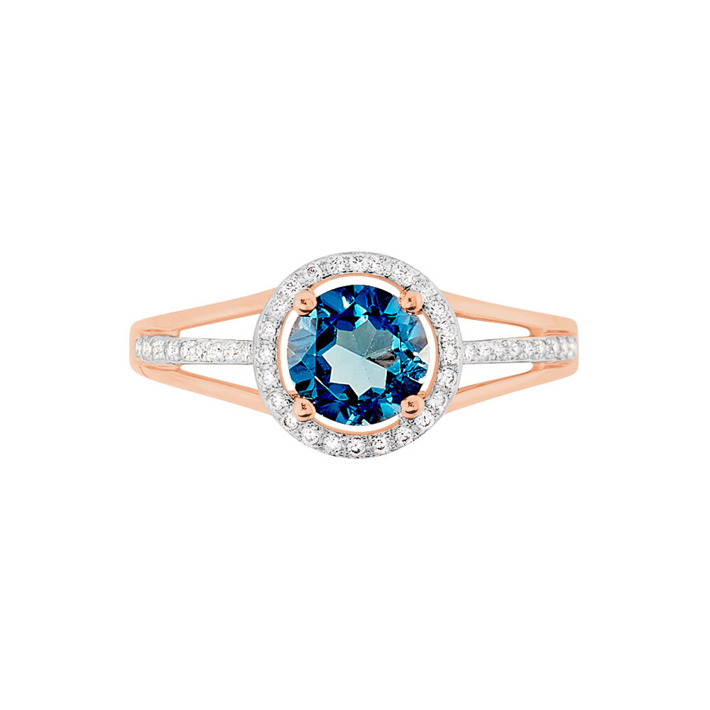 Bague Maeva Or Rose Topaze Et Oxyde De Zirconium - Bagues pierres fines Femme | Marc Orian