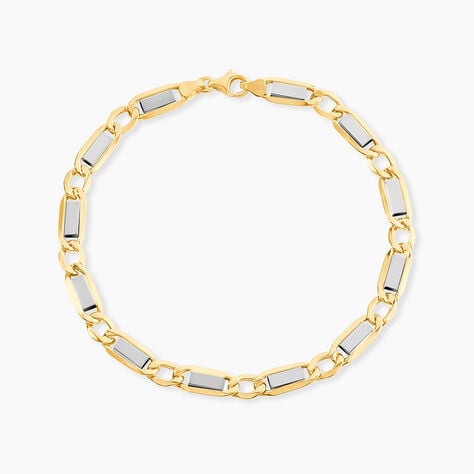 Bracelet Danae Plaquette Or Bicolore - Bracelets mailles Homme | Marc Orian