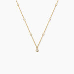 Collier Modestie Argent Dor&eacute; A L'Or 750/1000 Oxyde De Zirconium - Colliers avec pierres Femme | Marc Orian