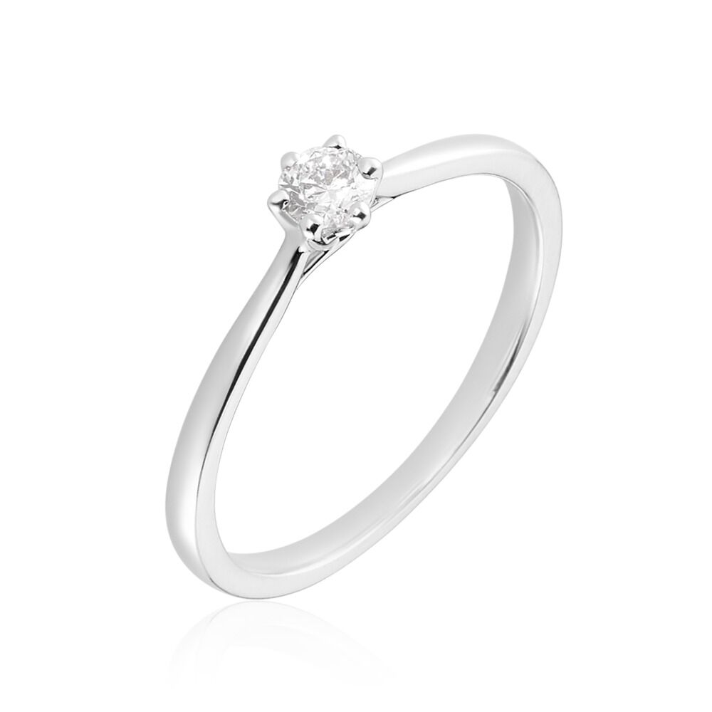 Bague Solitaire Athena Or Blanc Diamant - Solitaires Femme | Marc Orian