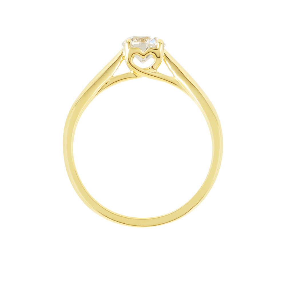 Bague Solitaire Vicoeuria Or Jaune Diamant Synth&eacute;tique - Parures de mariage Femme | Marc Orian