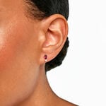 Boucles D'Oreilles Puces Valora Or Jaune Rhodolite Oxyde De Zirconium - Puces Femme | Marc Orian