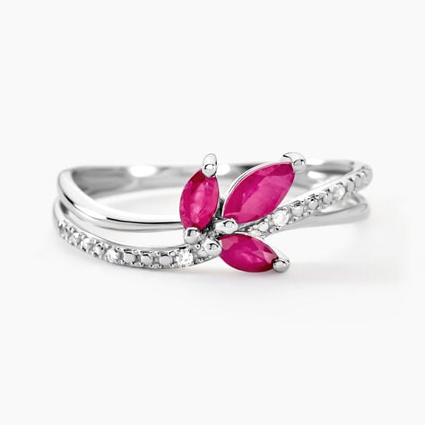 Bague Angie Or Blanc Rubis Et Diamant - Bagues vintage Femme | Marc Orian