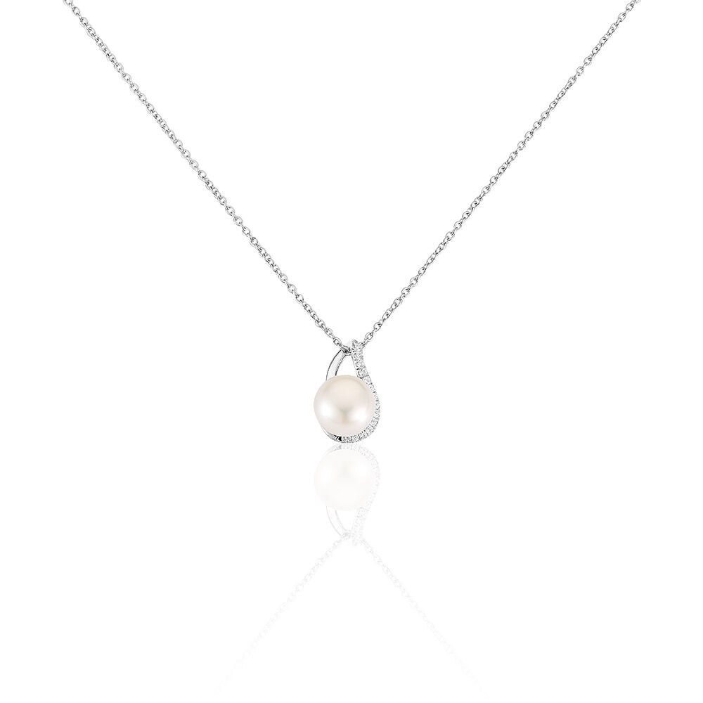 Collier Sasha Argent Blanc Perle De Culture Et Oxyde De Zirconium - Colliers avec pierres Femme | Marc Orian