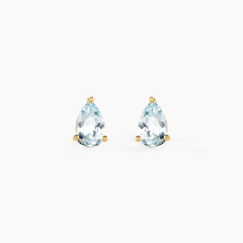 Boucles D'oreilles Puces Goutte Or Jaune Topaze - Puces Femme | Marc Orian